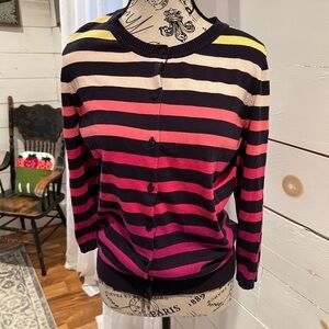 Talbot’s multicolored Striped Button-Up Cardigan, size small, EUC, Casual